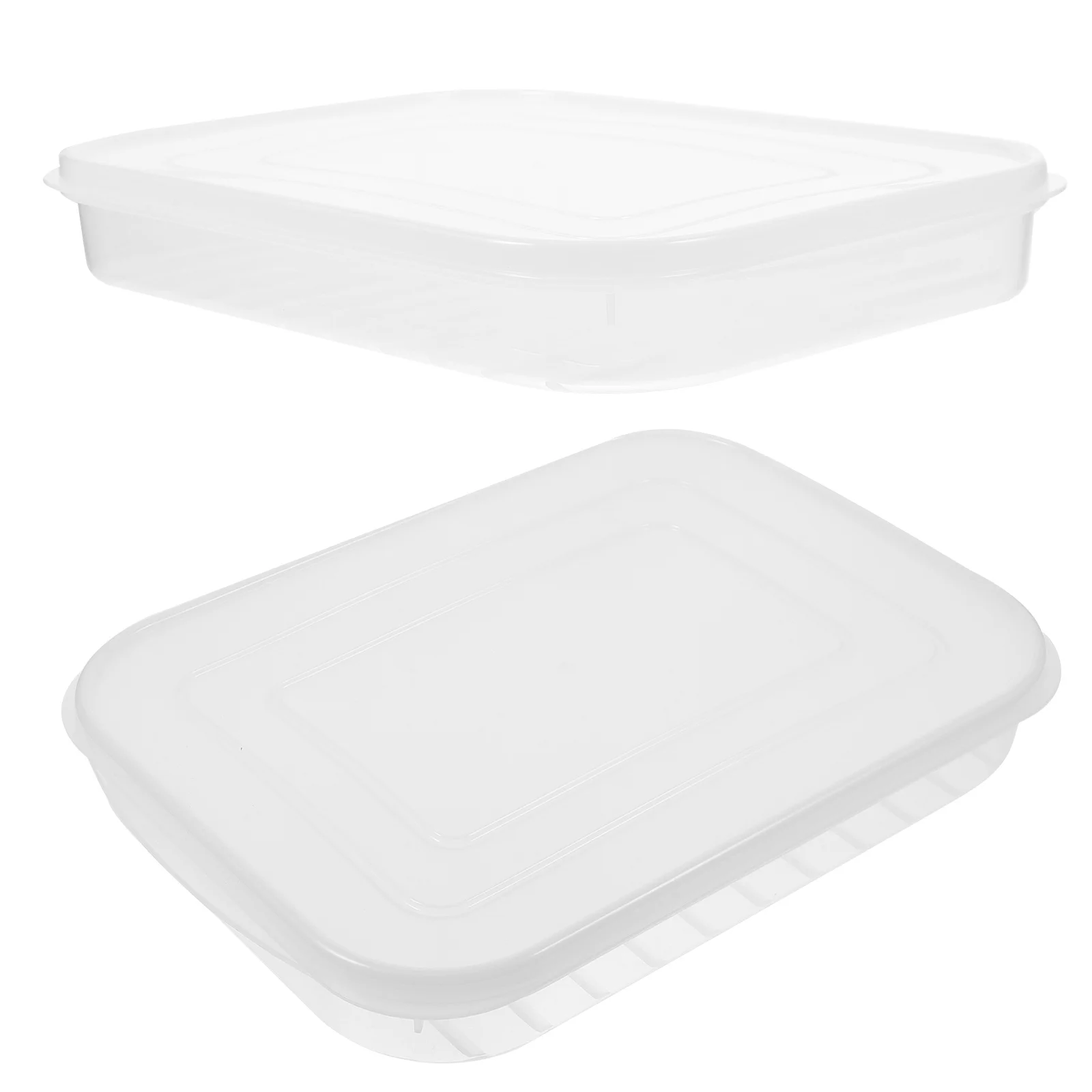 

2Pcs Fresh Keeping Storage Box Airtight Food Container Fridge Organizer Clear Stackable Case for Bacon Shrimp Meat Fruit