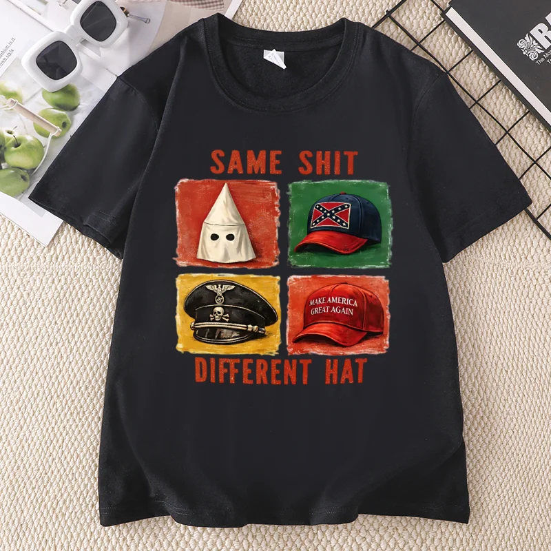 Same Shit Different Hat T Shirt Cotton Short Sleeve Printed Tshirts Casual Round Neck Printed Tshirts Men Women Clothes