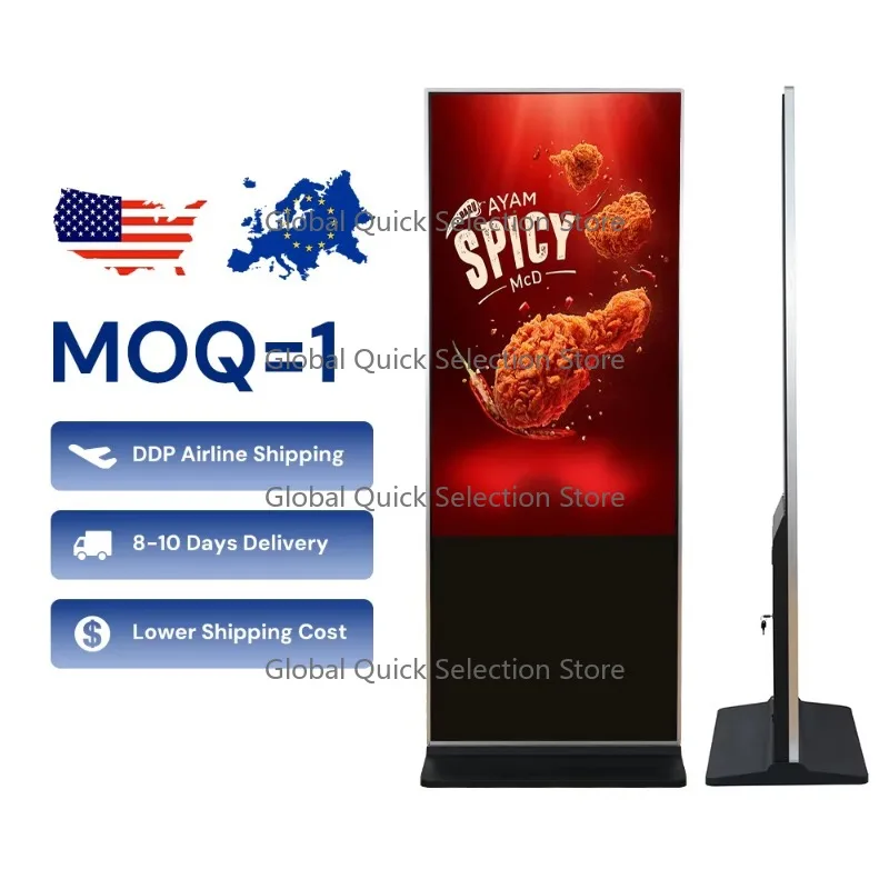 

4K Android Digital Signage, 43/50/55 Inch Floor Standing LCD Advertising Display, Indoor Advertising Equipment