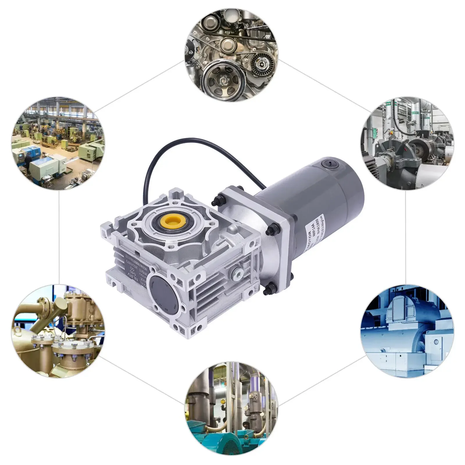 DC 12V 웜기어 감속기 – 1800RPM의 고토크 120W 전기 RV 모터