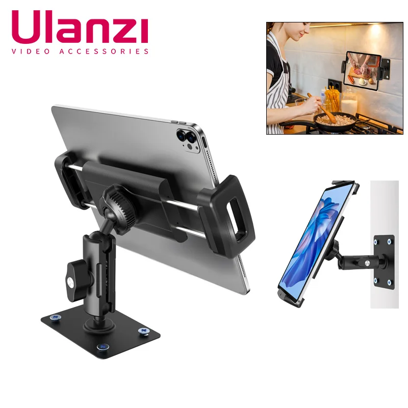 ulanzi-デュアル360-°-ボールヘッドを備えたタブレットウォールマウントスタンドホルダーipadスマートフォン用ブラケット46〜13インチ