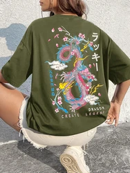 Create Dragon Legend Japanese Harajuku Graphic Female T Shirt Summer Casual  T-shirts Street Hip Hop Clothes Fashion Tee Tops