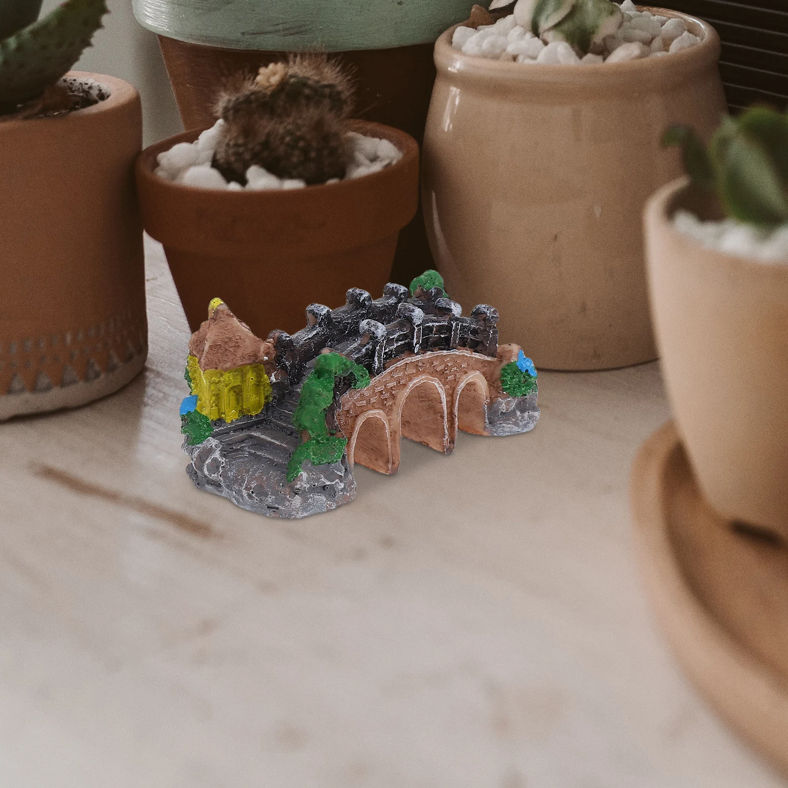 

2 pcs Miniature Garden Figurines Retro Bridge Decor Micro Landscape Ornament For Fairy Garden Pond Outdoor Decoration Small Arch