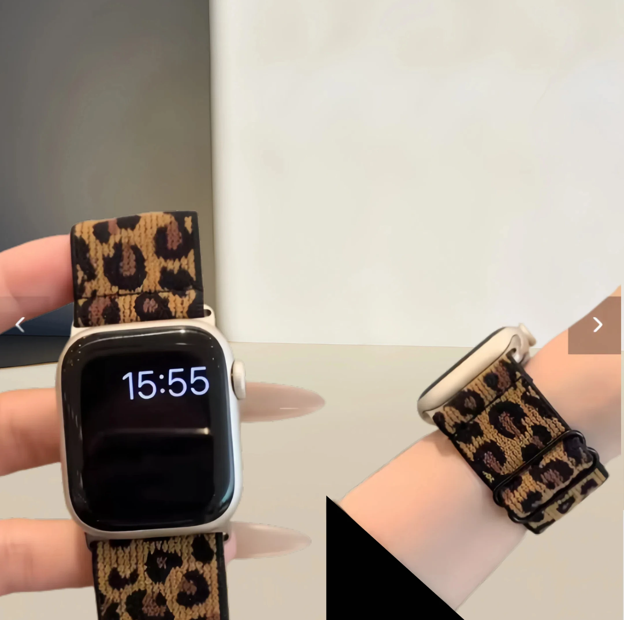 

Stretch Nylon Watch Band Compatible with Apple watch strap Adjustable Leopard Strap For Apple Watch Series 10 9 8 7 6 5 4 3 SE