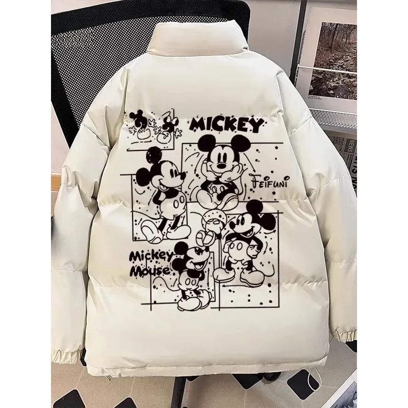 

Одежда на хлопковой подкладке с Микки Диснеем, утепленные теплые куртки на хлопковой подкладке осень-зима, простые и свободные куртки на одежде