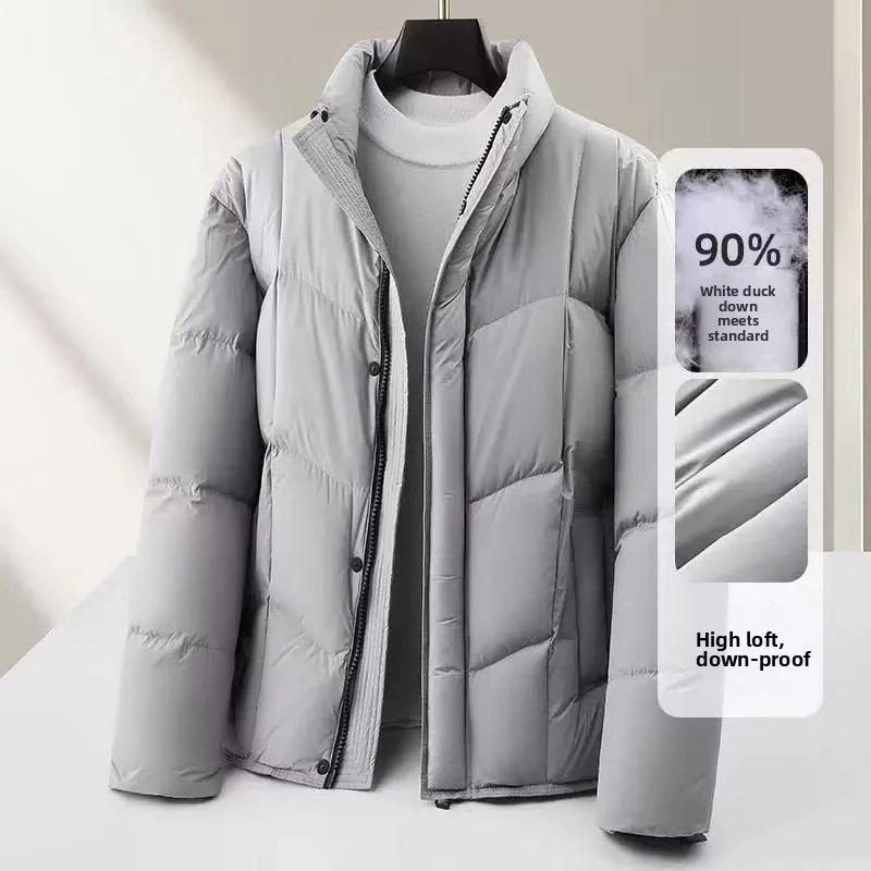 2025 Winter New Men's High Quality Down Jacket with Stand up Collar, Thickened Warmth, 90 Duck Down, High Filling Weight 207g