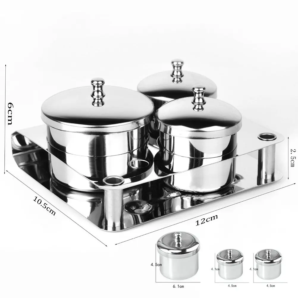 1Set Nail Dappen Cup Stainless Steel Professional Multi-Function Manicure Mixing Powder Liquid Holder Nail Art Salon Accessory