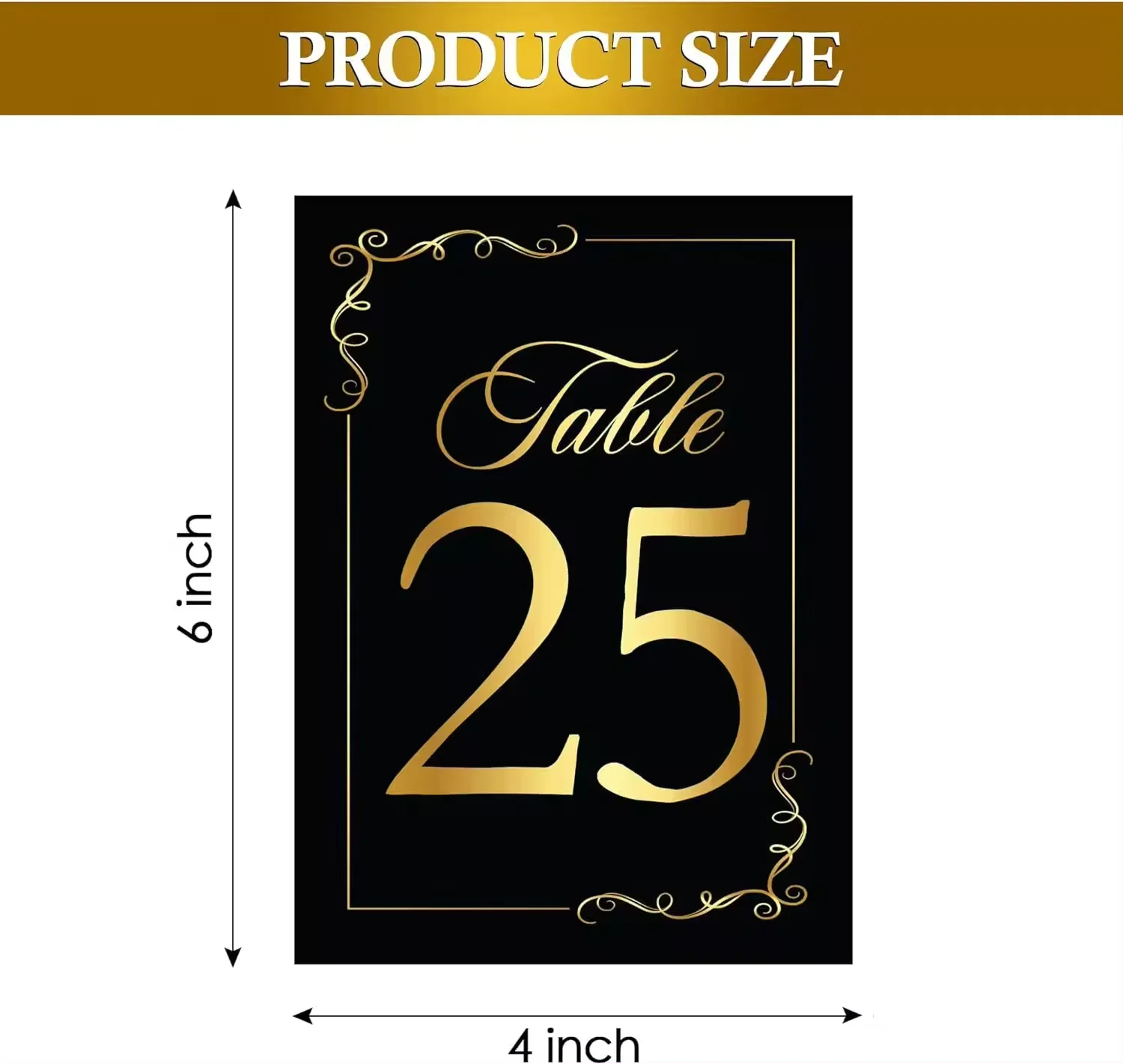 

4*6inch Number1-30 Gold Foil Table Card Wedding Place Seating Cards Black and Gold Table Numbers Card 31pcs Table Card