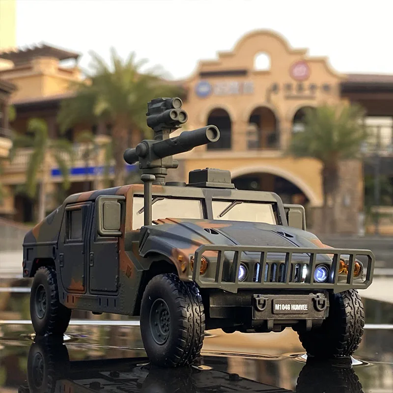 1:32 Hummer H1 Alloy Armored Car Model Diecast Metal Modified Off