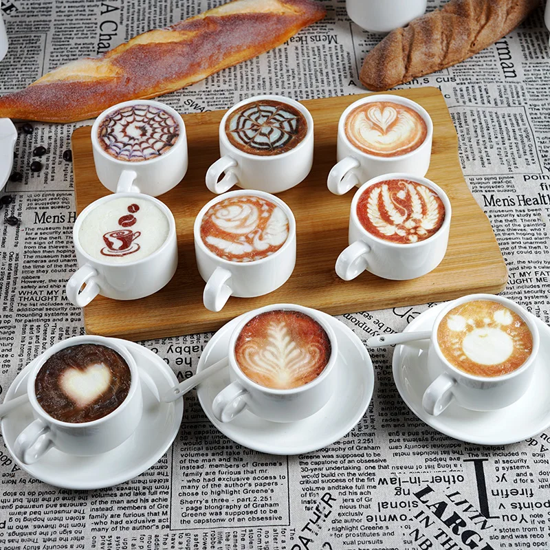 Imagem -02 - Simulação Pvc Latte Cup Saucer Modelo de Bebidas Fake Mocha Cafe Display Decorações Adereços