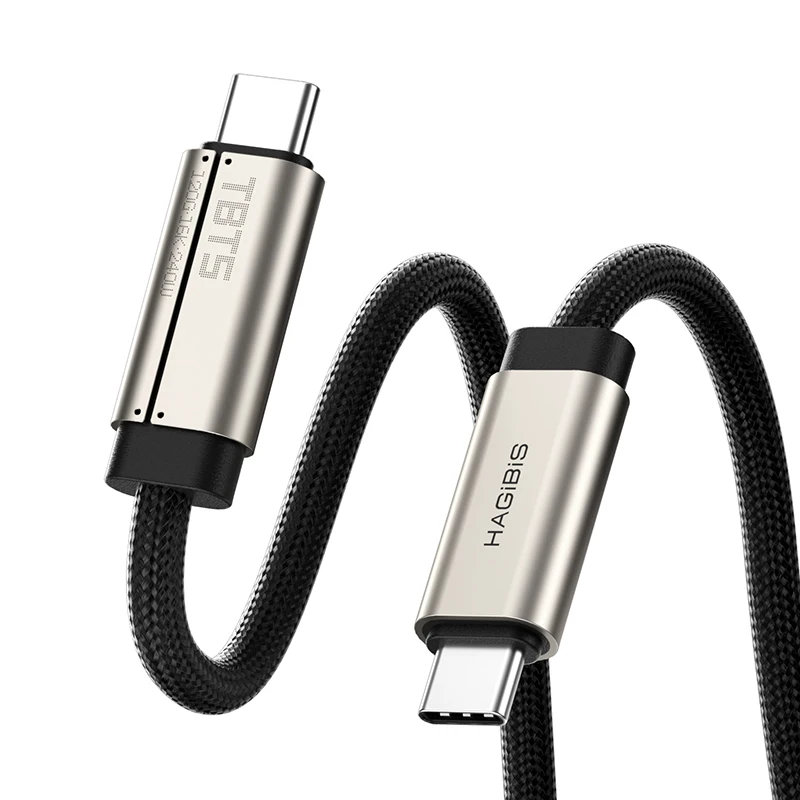 Kabel Hagibis TBT5 Super Miękki USB C, Szybkość transmisji 120 Gbps, Szybkie ładowanie 240 W, Obsługa wideo 16K/8K, Kompatybilny z Thunderbolt 4 — zdjęcie produktu 7