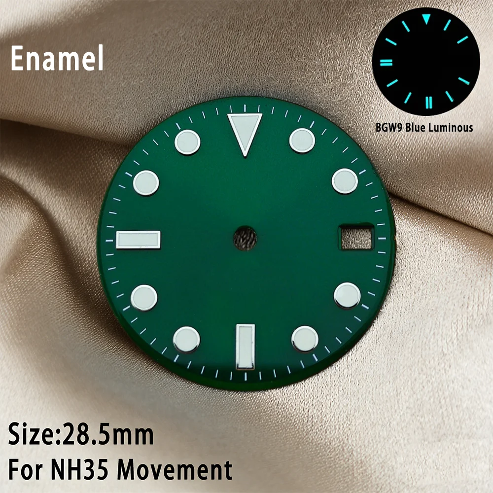 NH35 Zifferblatt 28,5MM Uhrenzifferblatt NH36 Zifferblatt NH35 SUB Zifferblatt BGW9 Blau Leuchtend NH35 Zifferblatt mit Zeigern Kalender Uhrenzifferblatt Modifikation – Detail 16