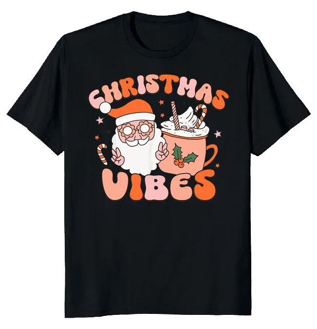 NEW LIMITED Pink Santa Claus Vintage Retro Funny Novelty Tee  Fast ShippingAnime Pattern Summer Clothing