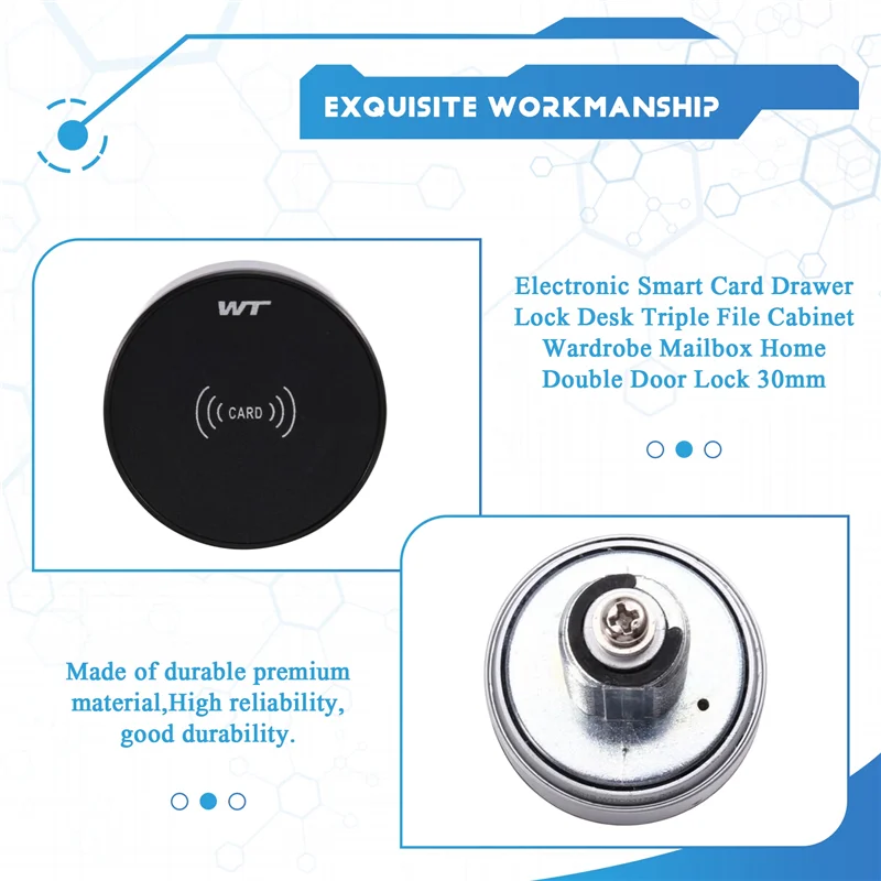 

B34B-Office Desk Smart Lock Smart Mini IC Card Induction Lock For File Cabinets, Wardrobes, Mailboxes Home And Office Use