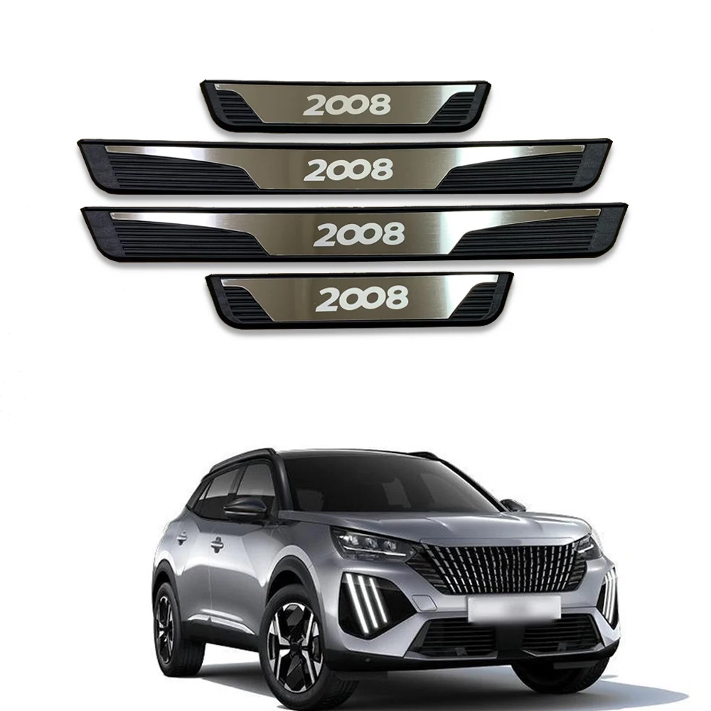 Image of Autozubehör für Peugeot 2008 GT Einstiegsleisten Schutzfolie Zierleisten Aufkleber Styling 2020 2021 2022 2023 2024