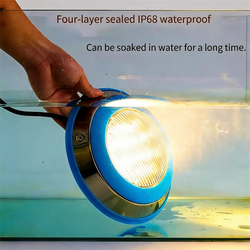 LED Swimming Pool Lamp AC12V Waterproof Stainless Steel Remote Control RGB Lighting 12W 18W 24W 36W Underwater Pond Lights Pond