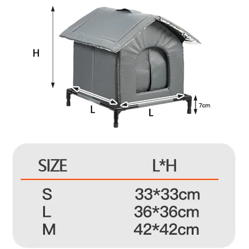 Wasserdichtes Katzenhaus mit Matte, faltbarer Sommer-Kühlunterstand, Haustierhöhle, Outdoor-Schlafbett für kleine Hunde und Welpen – Detail 6