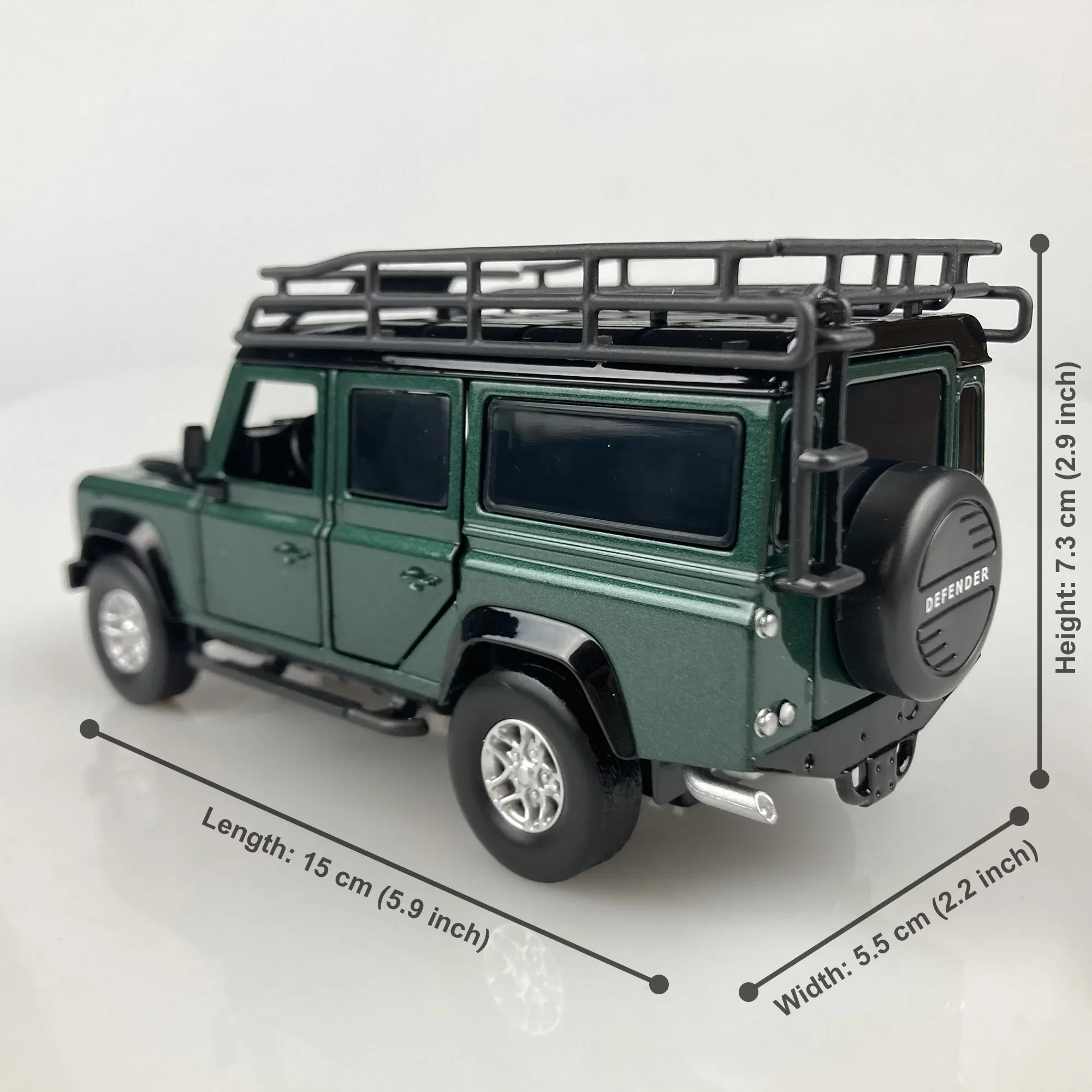 1:32 Scale 2012 Land Rover Defender 110 Off-Road Vehicle ORV Car Diecast Model Muddy Green Color