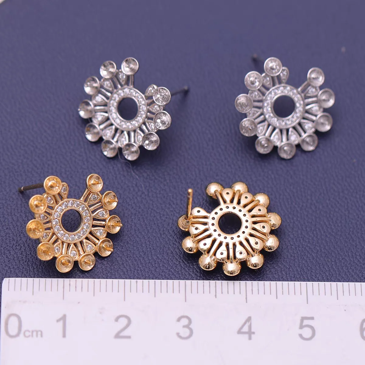 S925 Sterling Silver Earrings Base Findings Mountings Jewelry Mounts Fittings Accessories for 3-5mm Pearls 3 pairs/lot