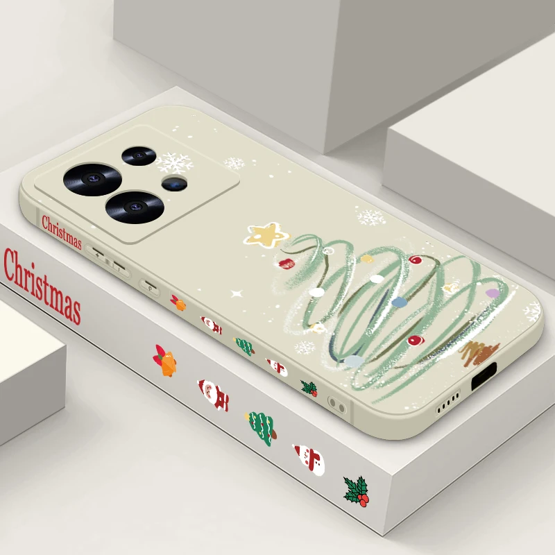 Weihnachtsbaum-Handyhülle für Xiaomi Redmi Note 14 13 Pro Plus 5G 14 13 12 Pro 4G 12 11 Pro 5G stoßfeste weiche TPU-Lanyard-Abdeckung