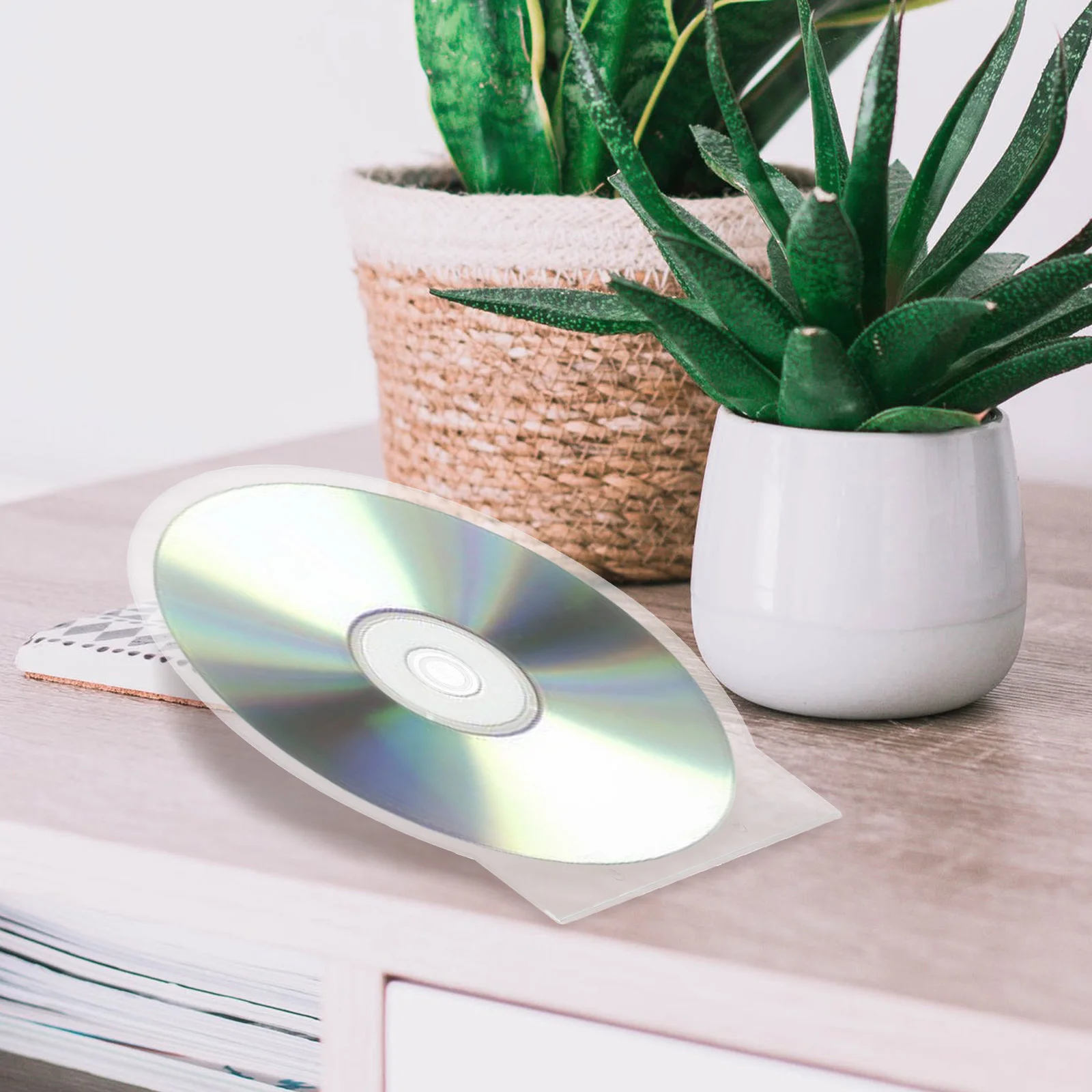 

50pcs Thickened CD Boxes Reusable Storage Case Portable Clear Disc Organizer Dvd Holder Plastic Cases Semi Transparent