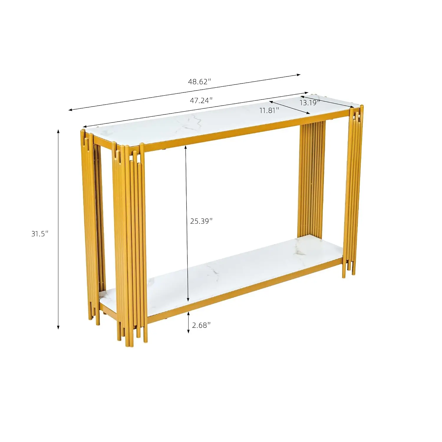 Marble Console Table Gold Metal Legs Rectangular Faux Entryway Modern Luxury Wood Sofa Table Living Room Small Space, Customized