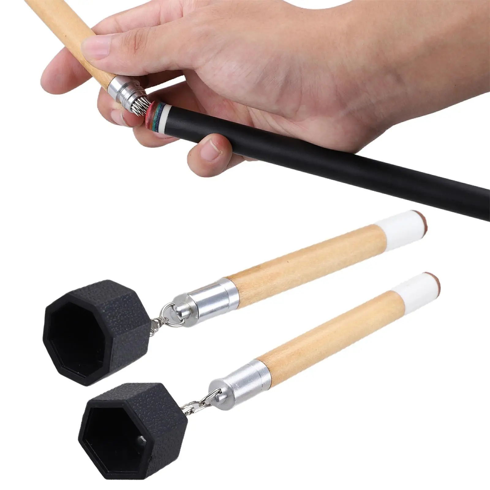 

Карманный держатель для кия для бассейна, ценник для наконечника кия 2 в 1, профессиональный футляр для мела