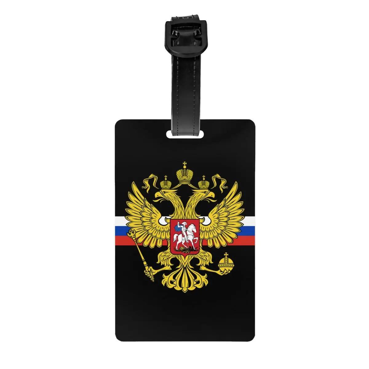 Custom Coat Of Arms Of Russia Luggage Tag Privacy Protection Russian Flag Baggage Tags Travel Bag Labels Suitcase