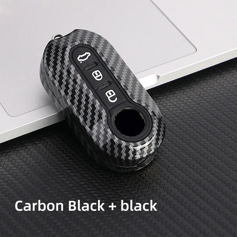 

Carbon Abs Car Flip Key Case Cover For Fiat Ducato 500 500L Panda Grande Punto Lancia Musa Auto Shell Fob Keychain Accessories