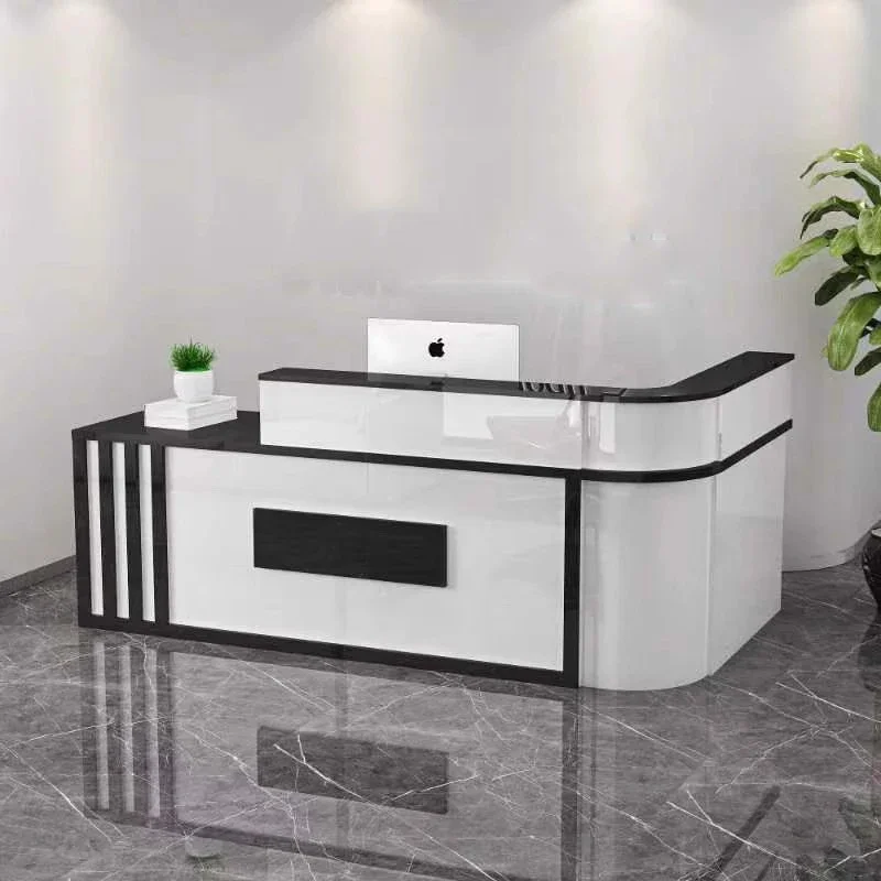 fw-Beauty Design Reception Desks Aesthetic Simple Company Modern Reception Welcome Display Hotel Mostrador Trendy Furniture
