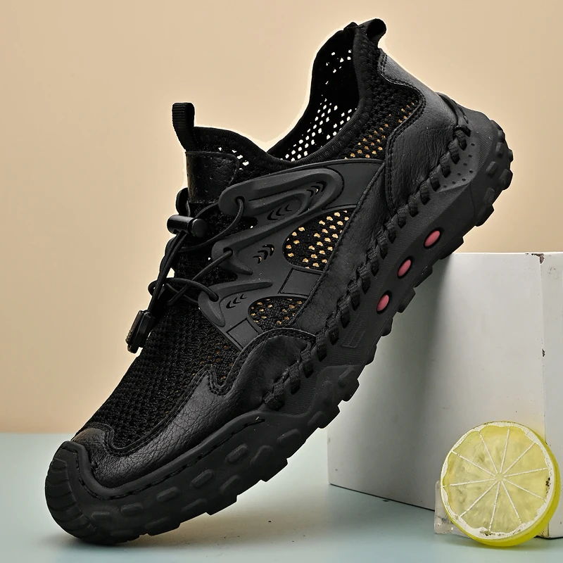 

Plus-Size Summer Men's Shoes Outdoor Breathable Casual Mesh Walking Shoes for Men Non-slip Fashion Men Sneakers Trekking Shoes