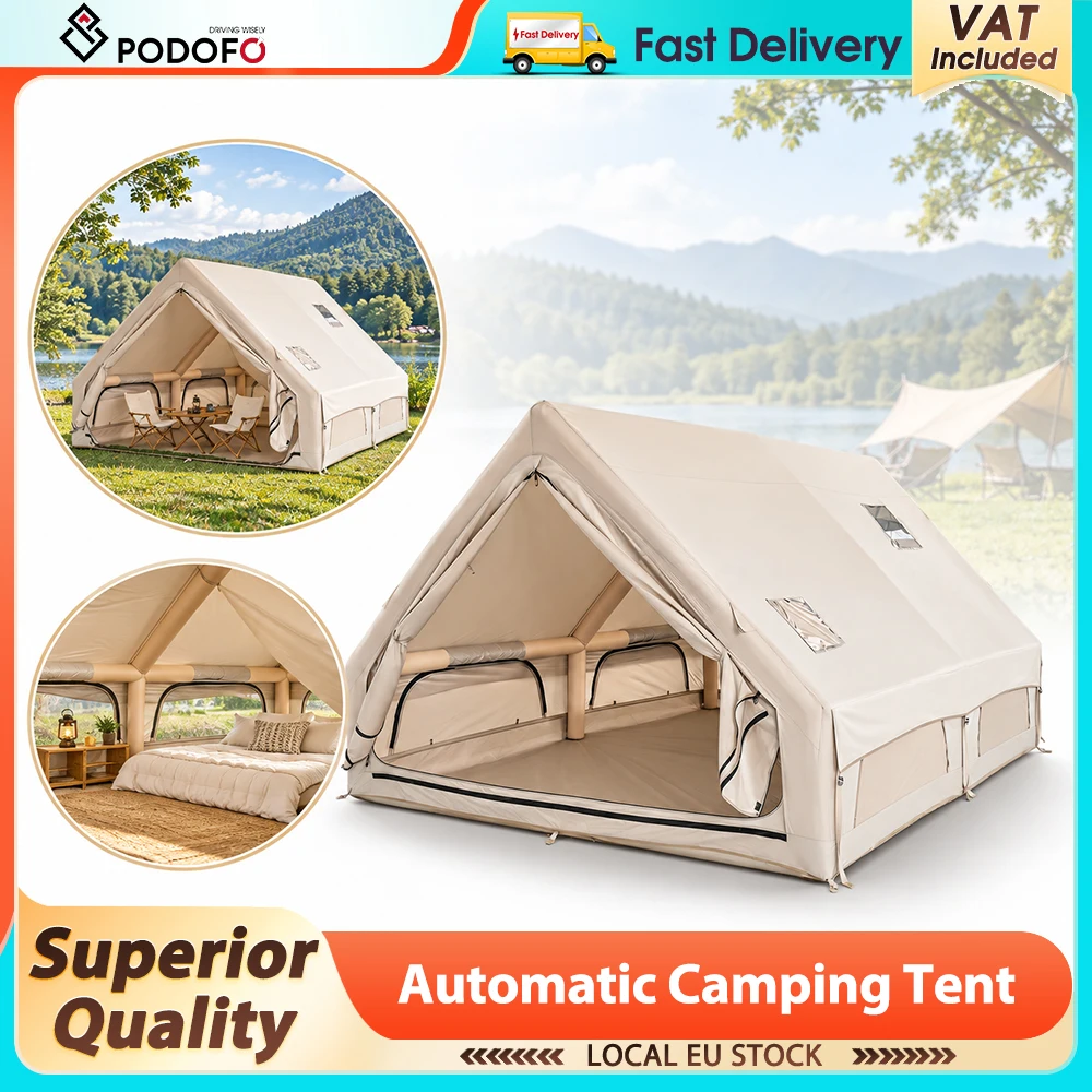 Podofo Campingzelt, einteiliges, luftgefülltes, regenfestes, tragbares All-Terrain-Zelt für Outdoor-Bergsteigen, Familien-Camping, Strand und Wandern