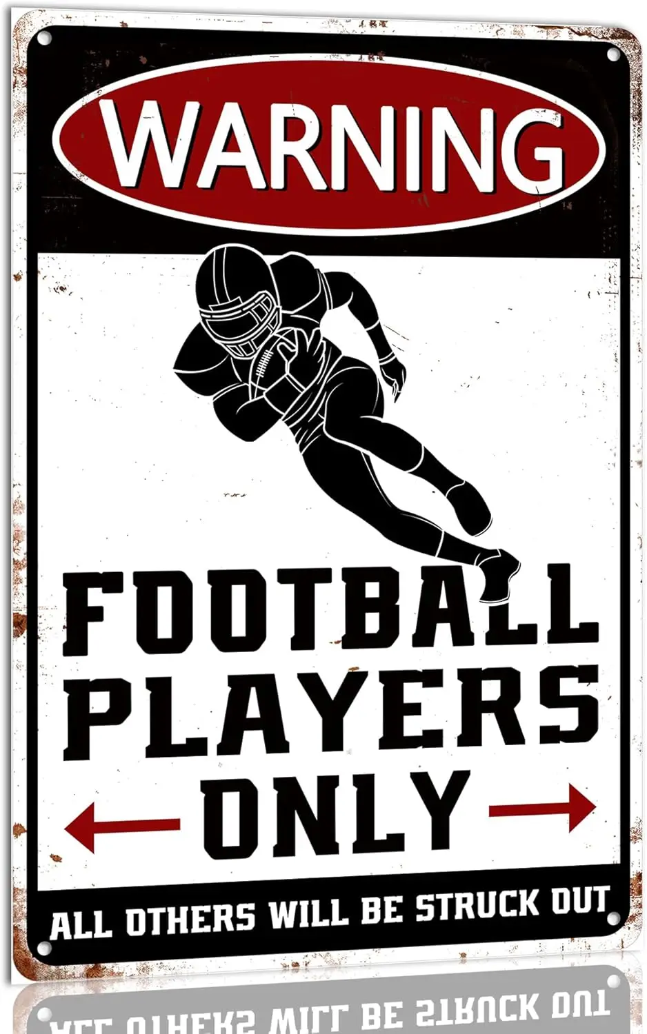 Football Decor Players Only Vintage Metal Tin Sign Poster for Boys Room Sports Signs Home Wall Warning