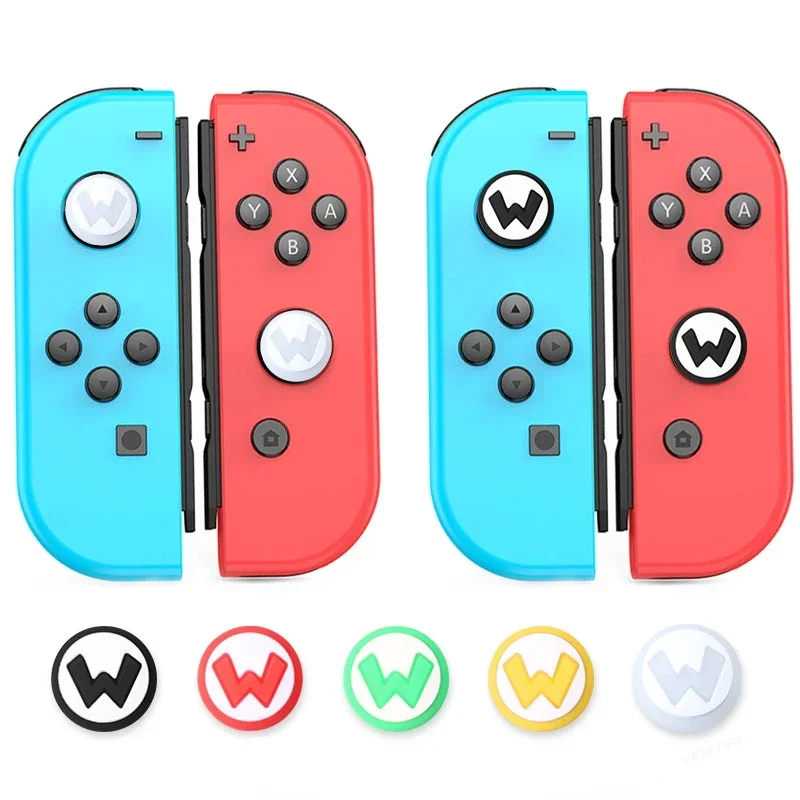 Capa protetora Super Mario para Nintendo Switch, Thumb Stick, Grip Cap Cover, Switch Lite, OLED, Joy-Con Controller, Gift, 2pcs