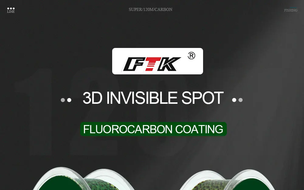 FTK 100/300/500 m Unsichtbare Angelschnur Speckle Fluorkohlenstoff-Beschichtungsschnur 0,14 mm-0,50 mm 4,13 LB-34,32 LB Superstarke gefleckte Schnur – Detail 1