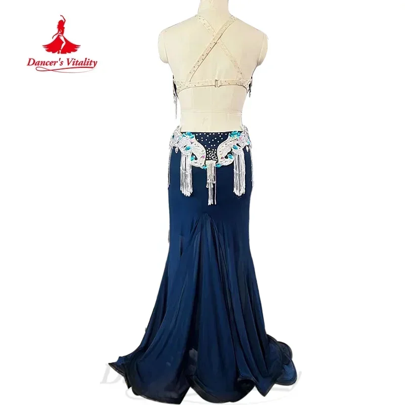 BellyDance Set Customized Luxury Rhinestone Bra+Sexy Fishtail Long Skirt 2pcs Adult and Child Oriental Dance Performance Outfit