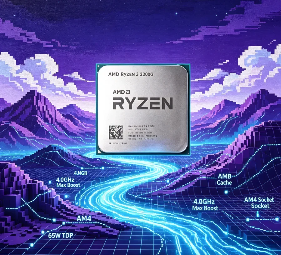 Streaming Media Smooth Run AMD R3 3200G AM4 Chip 14nm 4MB Cache Low Power Daily Video Broadcast Casual Game Processor