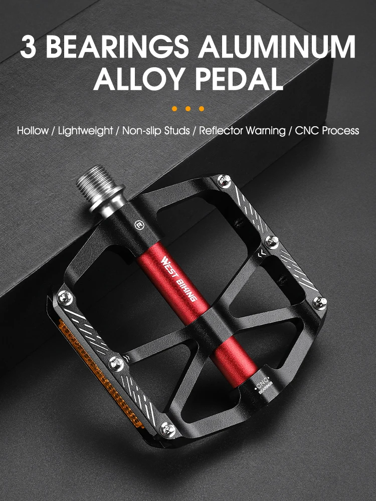 AliExpress West Biking WEST BIKING Bicycle Pedals Ultralight 3 Bearings Anti-Slip Cycling Pedals BMX MTB Road Bike Sealed Bearing 9/16 "Bike Pedal