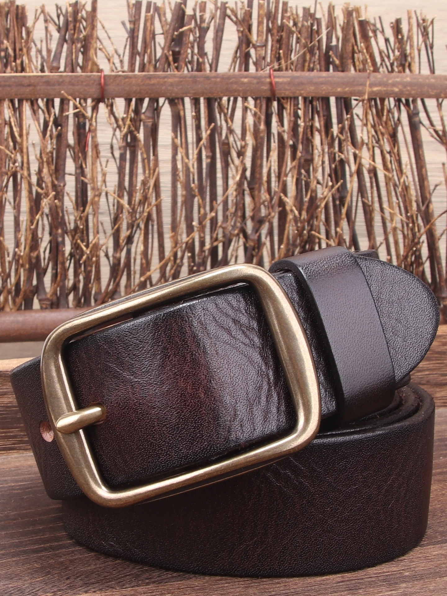 本革ベルト男性用レトロヴィンテージスタイルジーンズバックル銅クラスプソフト純粋な牛革カジュアルウェア手作り縫製ウエストベルト