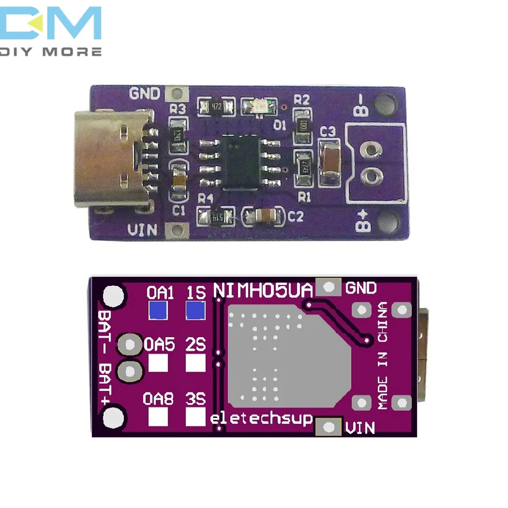 NiMH Rechargeable Battery Charger Module TYPE-C 1S 2S 3S With Status Indicator and Dual Protection Functions For Solar Charging