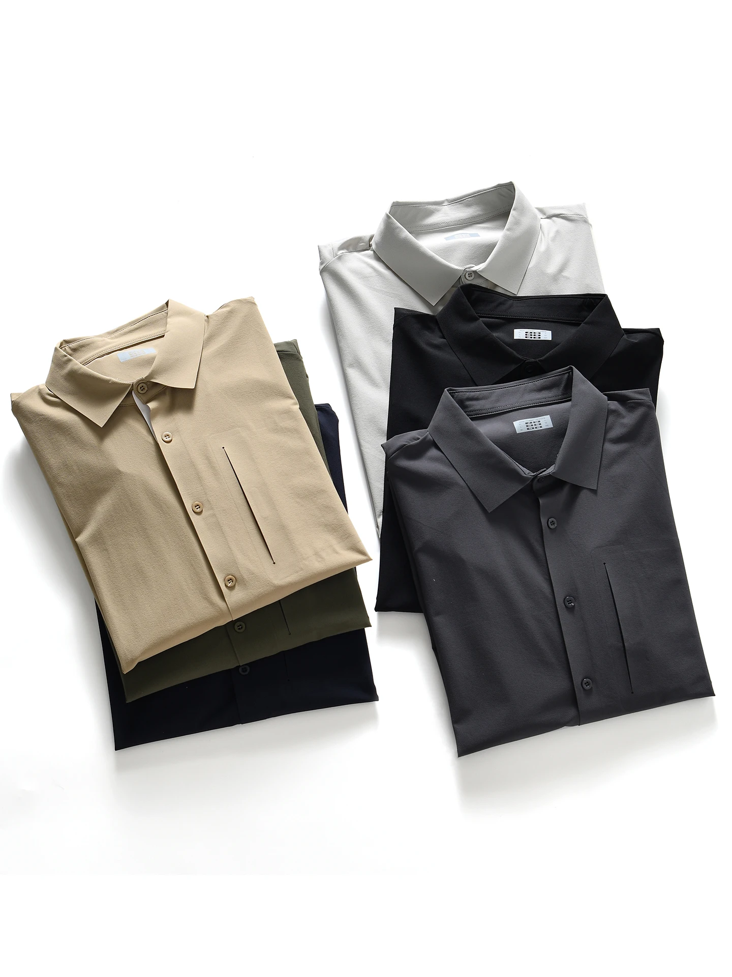 

Quick Dry Long Sleeve Men's Casual Shirt Outdoor Style 3D Tailoring Four-Sided Elastic Nylon Fabric Standard Fit Youth Fashion
