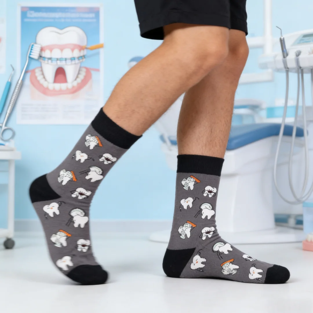 Whimsical Funny Teeth socks,Unique and Fashionable, Perfect for All Seasons