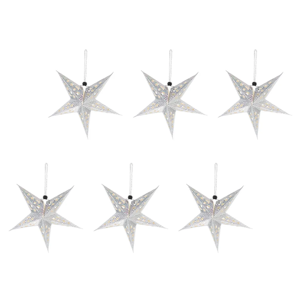 

6Pcs Paper Hanging Star Ceiling Lampshade Perfect Gift for Lover Friends Family Decor Star Shaped Lampshade Paper Pendant