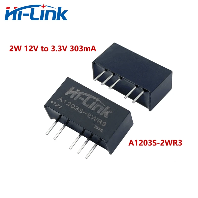 Hi-Link Mini 10pcs A1205S-2WR3 A1212S-2WR3 2W 12V to ±3.3V±5V±9V±12V±15V±24V DC DC Converter Power Module Consumer Electronics