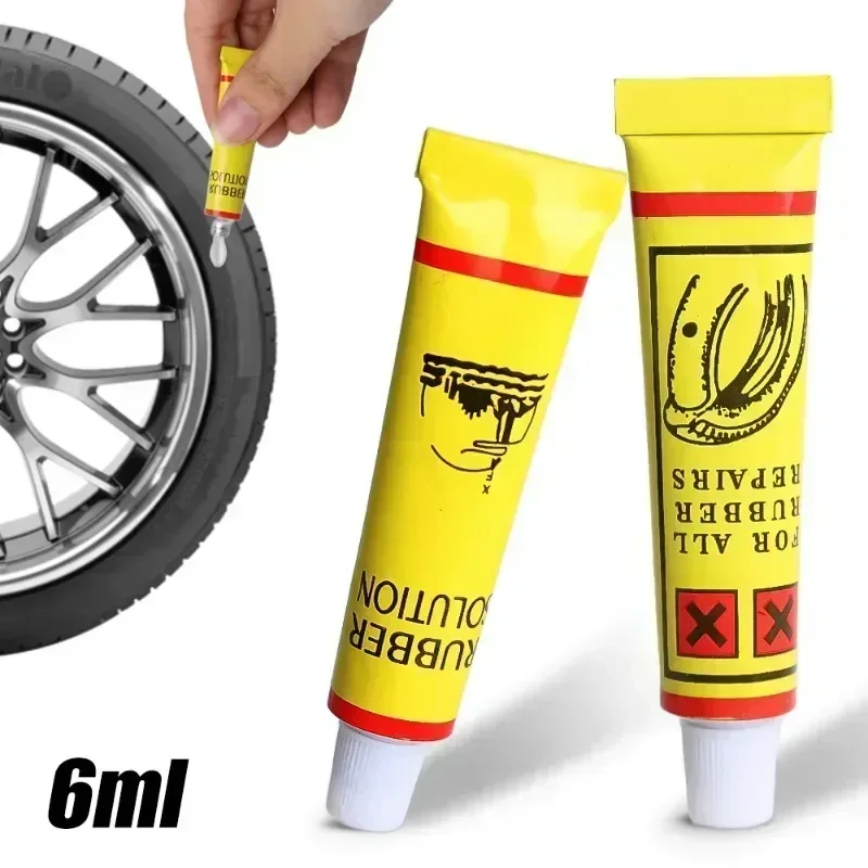 Pegamento Universal para reparación de neumáticos de coche, tubo interior de llanta, herramientas de reparación de pinchazos, motocicleta, bicicleta, camión, portátil, 6ml