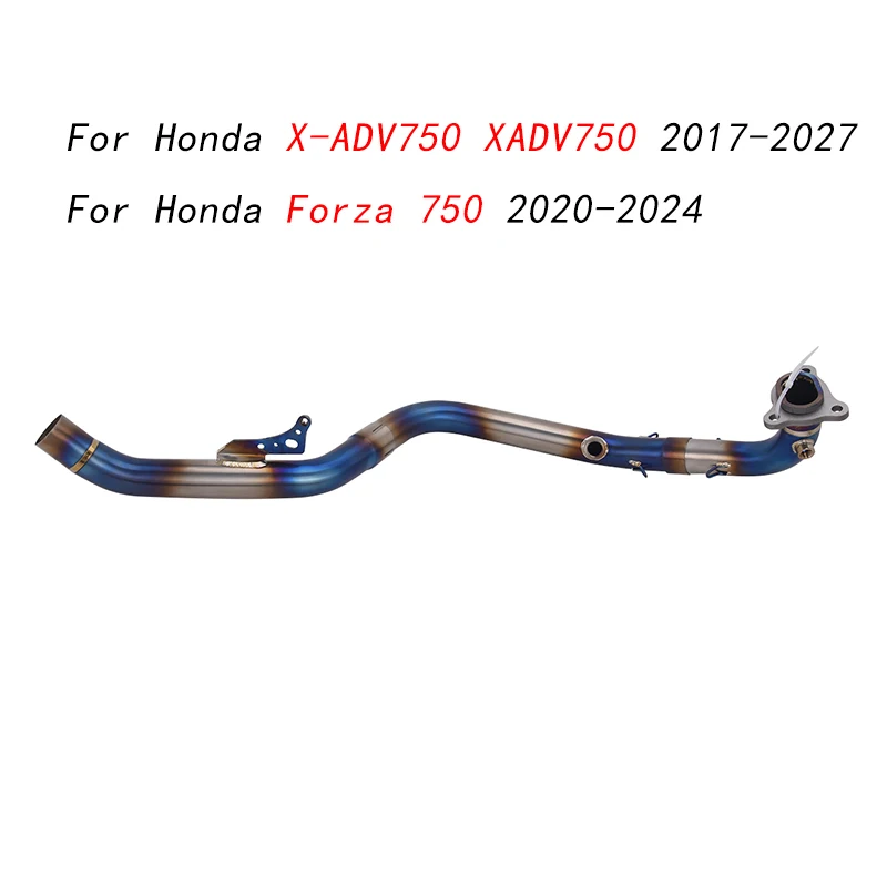 X‑ADV750 XADV750 2017‑2027 For Honda Forza 750 2020-2024 Motorcycle Exhaust Header Front Link Pipe Slip On Stock System Titanium