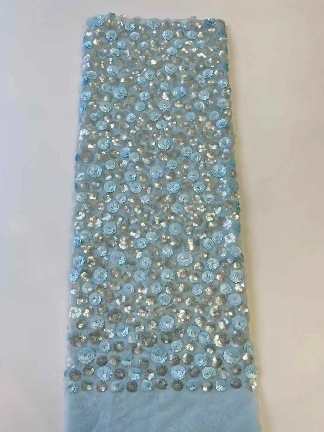 African Nigeria High-Quality Sequins Embroidery Tulle Lace Fabric 2025 Guipure Dress Beads 5 Yards For Wedding Party - Image 5