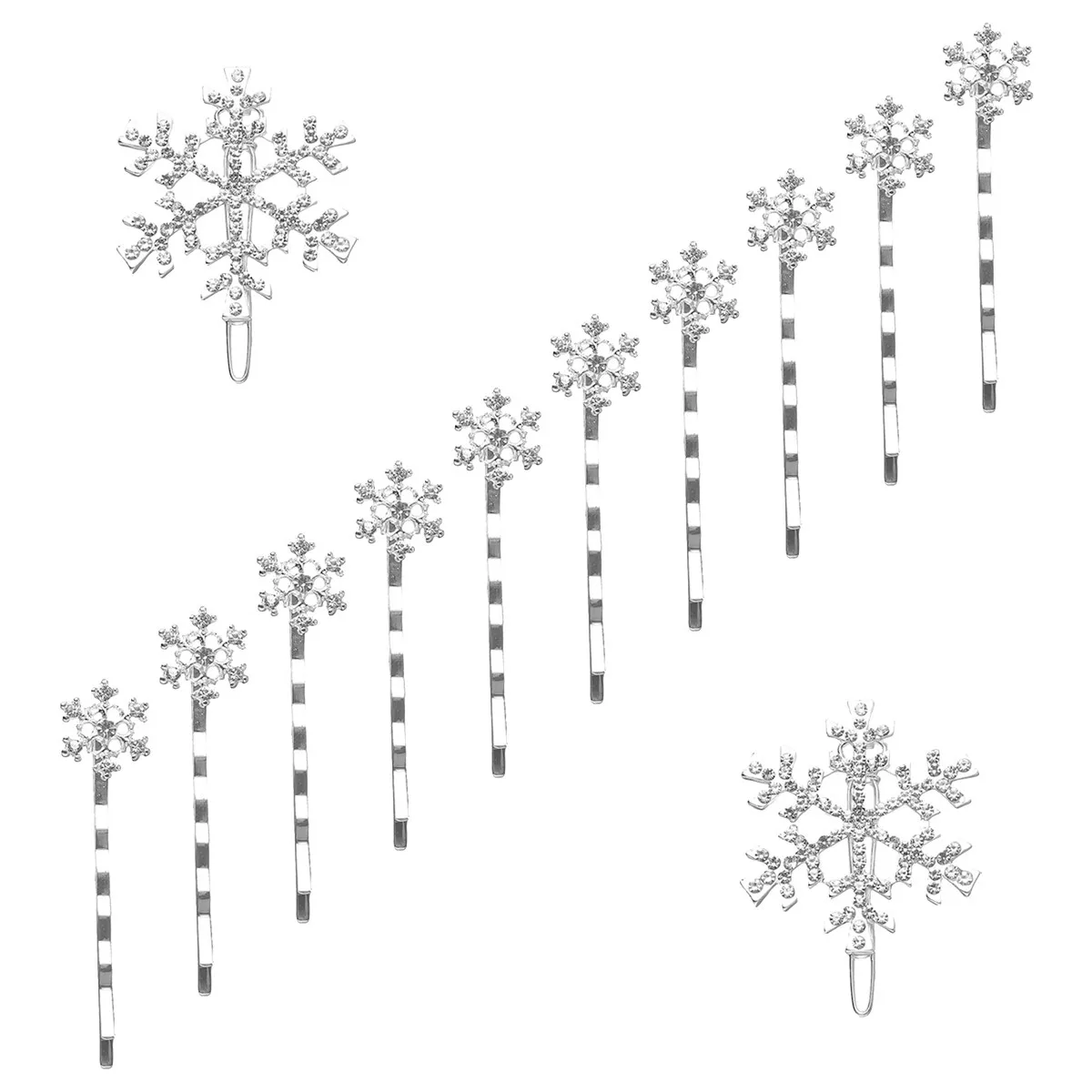 

Snowflake Hairpins Alloy Rhinestone Bridal Hair Clips Elegant Design for Wedding Party Prom Winter Style Snowflake Hairpins