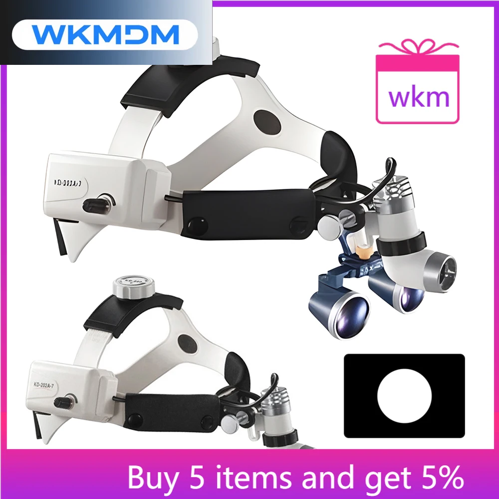 دن tal 3 واط LED 2.5X/3.5X رئيس يرتدي مجهر المكبر الأبيض الطبية عن طريق الفم العلوي زاوية قابل للتعديل #1