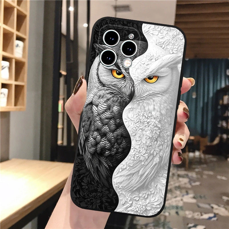 

Phone Case Carcasa Funda For iPhone 17 Pro Max 17 Air 16 15 14 13 Pro Max 15 16 Pro 15Plus Cute Owl Cartoon